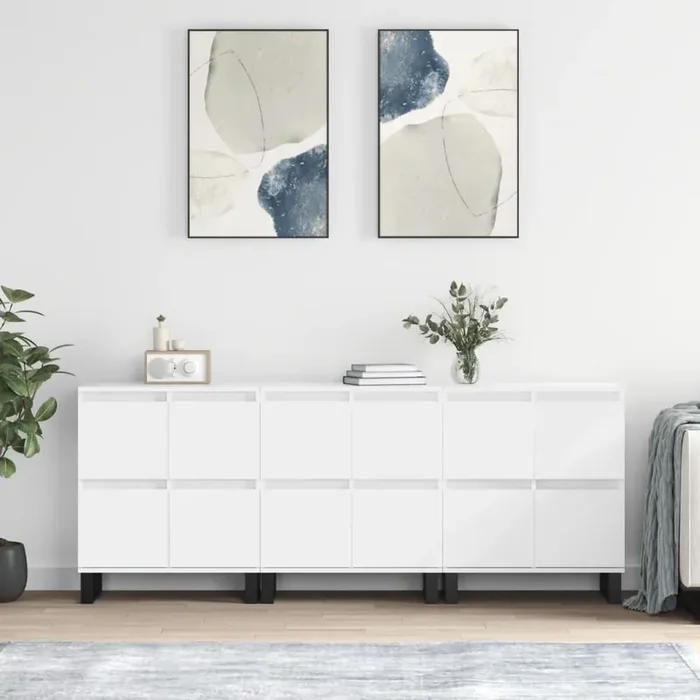 vidaXL Sideboards 3 pcs White Engineered Wood