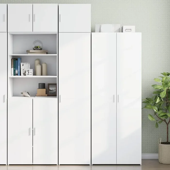 vidaXL Slim Storage Cabinet White 45×42.5×225 cm Engineered Wood
