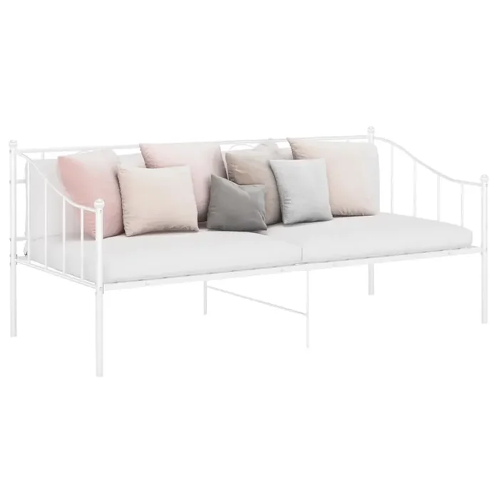 vidaXL Sofa Bed Frame without Mattress White Metal 90×200 cm