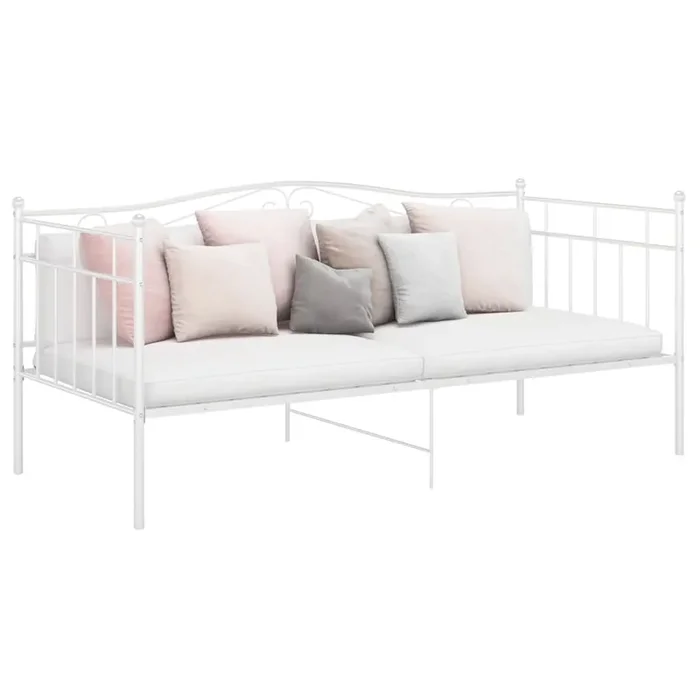 vidaXL Sofa Bed Frame without Mattress White Metal 90×200 cm
