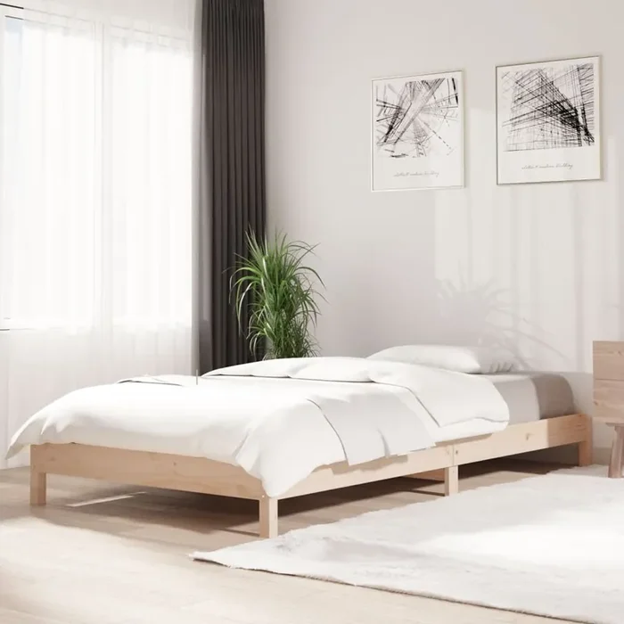 vidaXL Stack Bed without Mattress 90×190 cm Single Solid Wood Pine