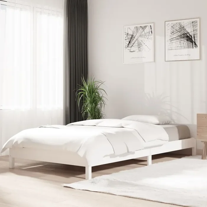 vidaXL Stack Bed without Mattress White 80×200 cm Solid Wood Pine