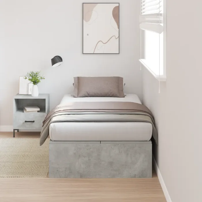 vidaXL Storage Bed Frame Concrete Grey 90×190 cm