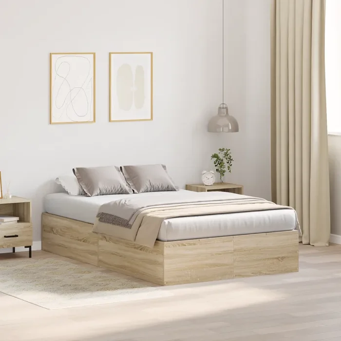 vidaXL Storage Bed Frame Sonoma Oak 120×200 cm