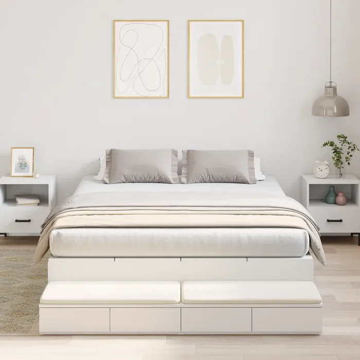 vidaXL Storage Bed Frame White 140×200 cm