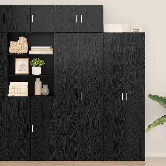 vidaXL Storage Cabinet Black Oak 70×42.5×225 cm Engineered Wood