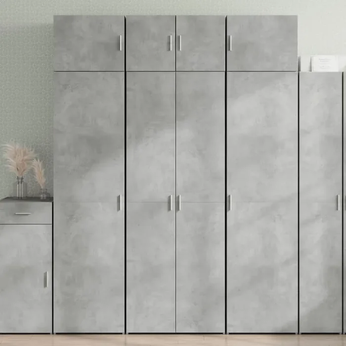 vidaXL Storage Cabinet Concrete Grey 70×42.5×225 cm Engineered Wood
