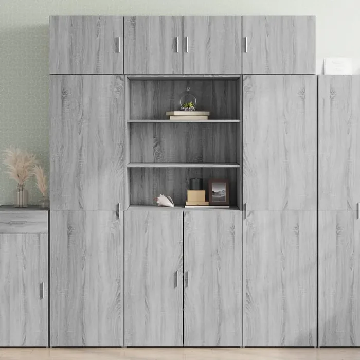 vidaXL Storage Cabinet Grey Sonoma 80×42.5×225 cm Engineered Wood