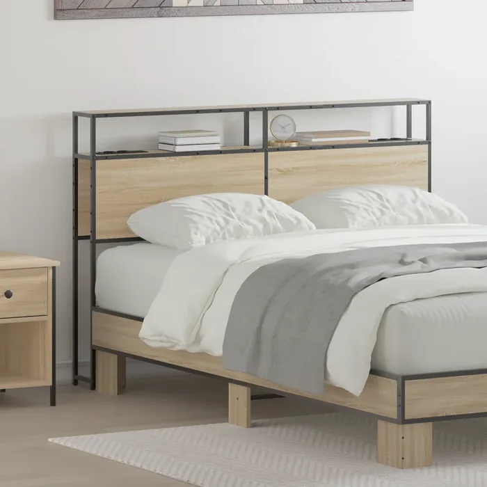 vidaXL Storage Headboard Sonoma oak 150 cm Engineered wood