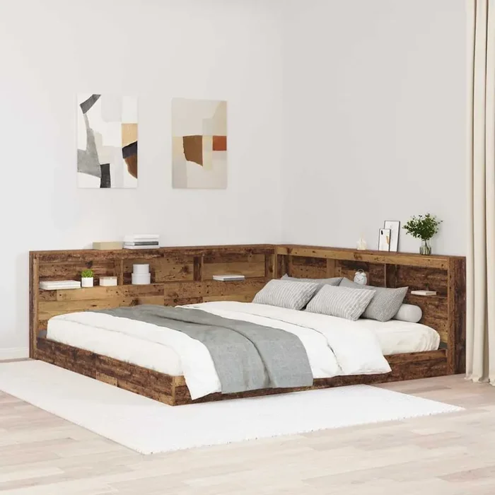 vidaXL Storage Headboard with Shelf Old wood 180 cm Engineered wood