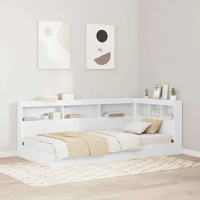 vidaXL Storage Headboard with Shelf with Headboard with Storage White 80 cm Engineered wood