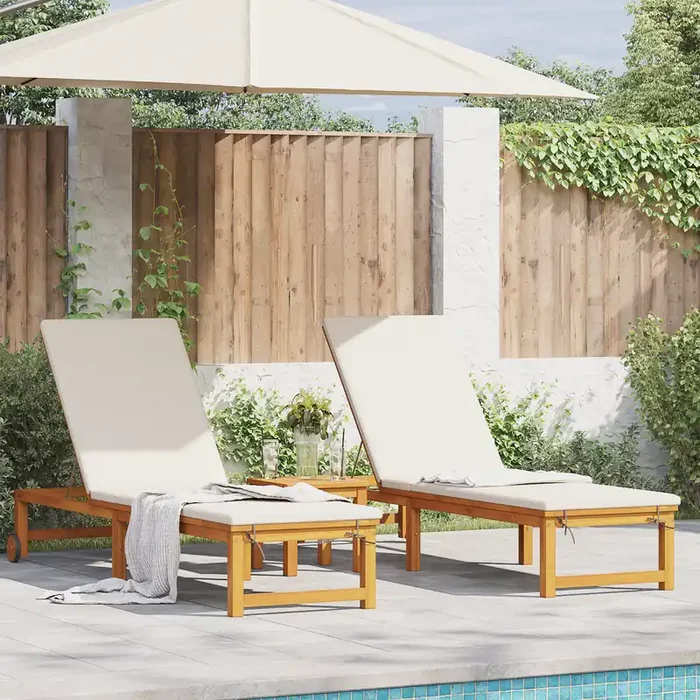 vidaXL Sun Loungers 2 pcs Solid Wood Acacia
