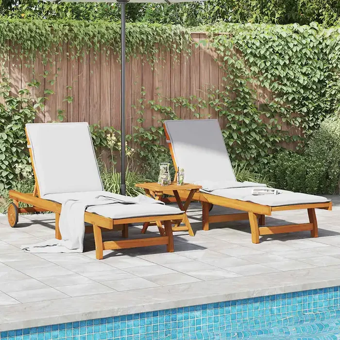vidaXL Sun Loungers 2 pcs Solid Wood Acacia