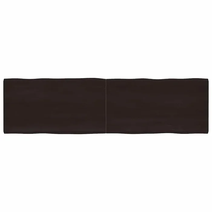 vidaXL Table Top Dark Brown 220x60x(2-4) cm Treated Solid Wood Live Edge
