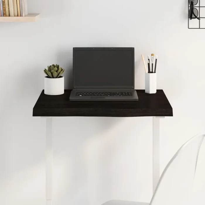 vidaXL Table Top Dark Brown 60x40x(2-4) cm Treated Solid Wood Oak