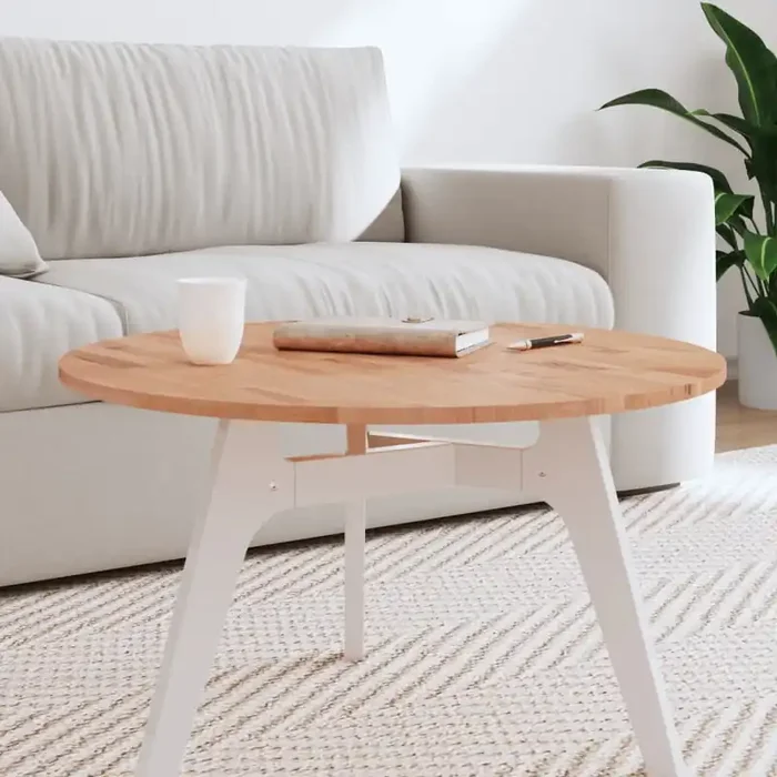 vidaXL Table Top Ø70×1.5 cm Round Solid Wood Beech