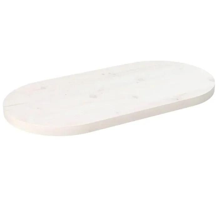 vidaXL Table Top White 60x30x2.5 cm Solid Wood Pine Oval