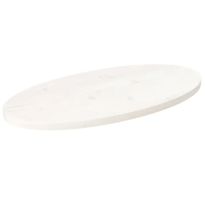 vidaXL Table Top White 70x35x2.5 cm Solid Wood Pine Oval