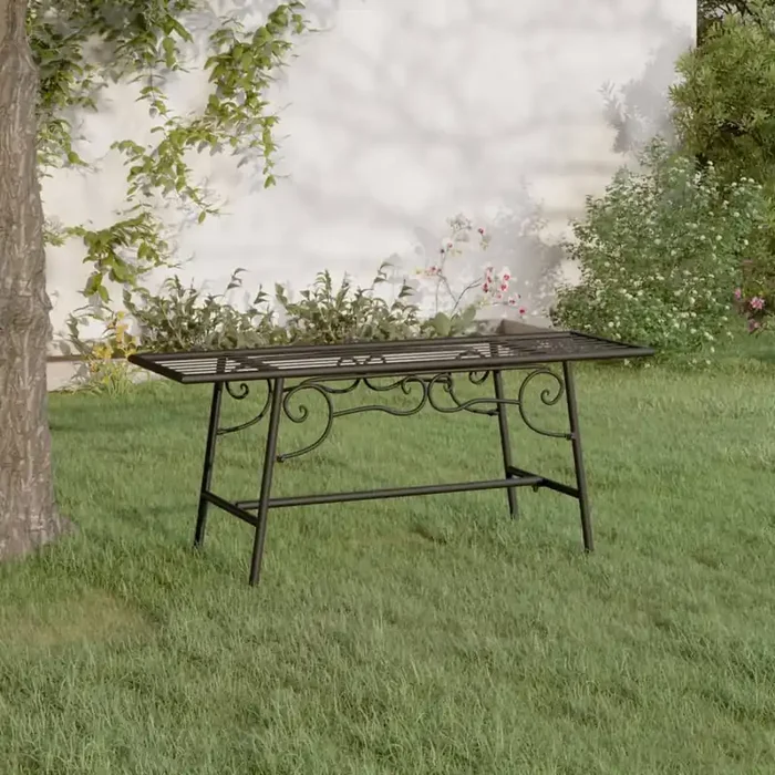 vidaXL Tree Bench 110 cm Black Steel
