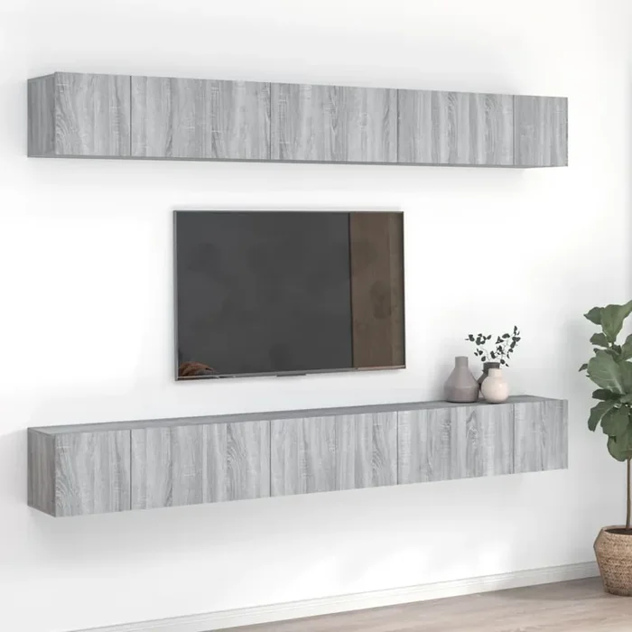 vidaXL TV Cabinets 8 pcs Grey Sonoma 60x30x30 cm Engineered Wood