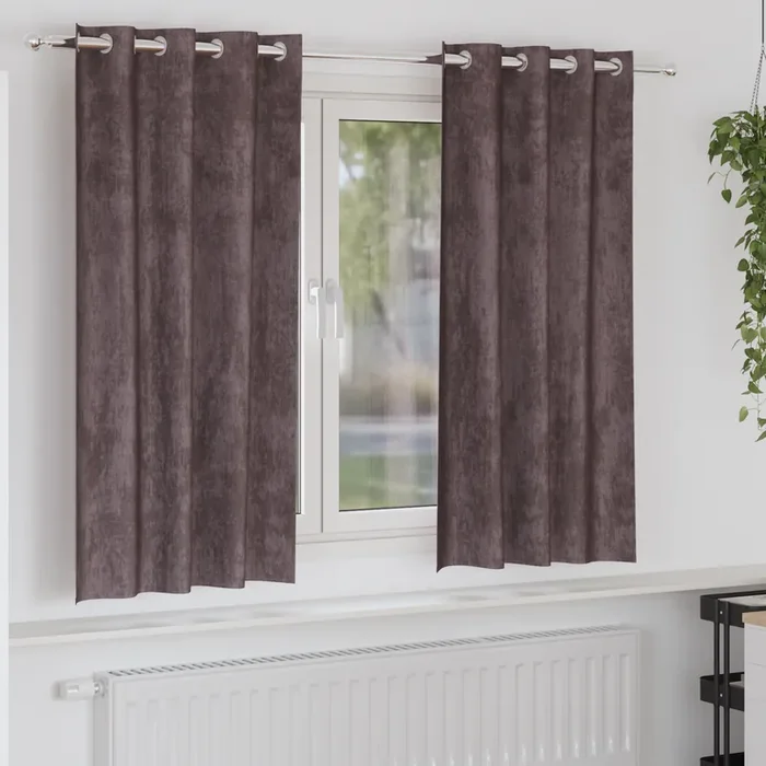 vidaXL Velvet Curtains 2 pcs with Eyelets Brown 175×140 cm