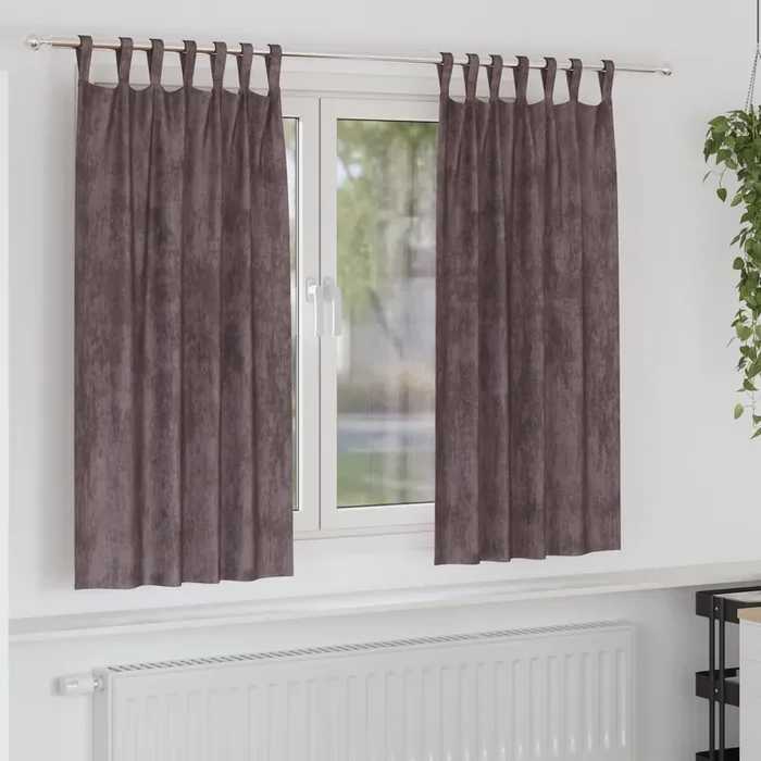 vidaXL Velvet Curtains 2 pcs with Eyelets Brown 175×140 cm