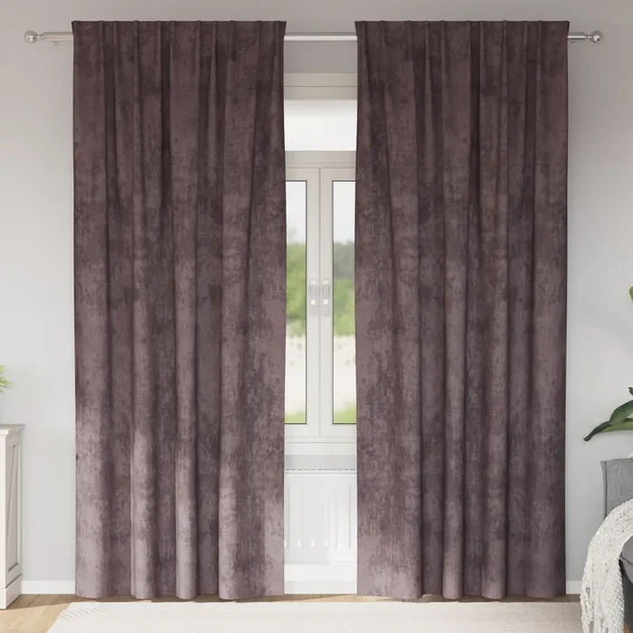 vidaXL Velvet Curtains 2 pcs with Eyelets Brown 245×140 cm