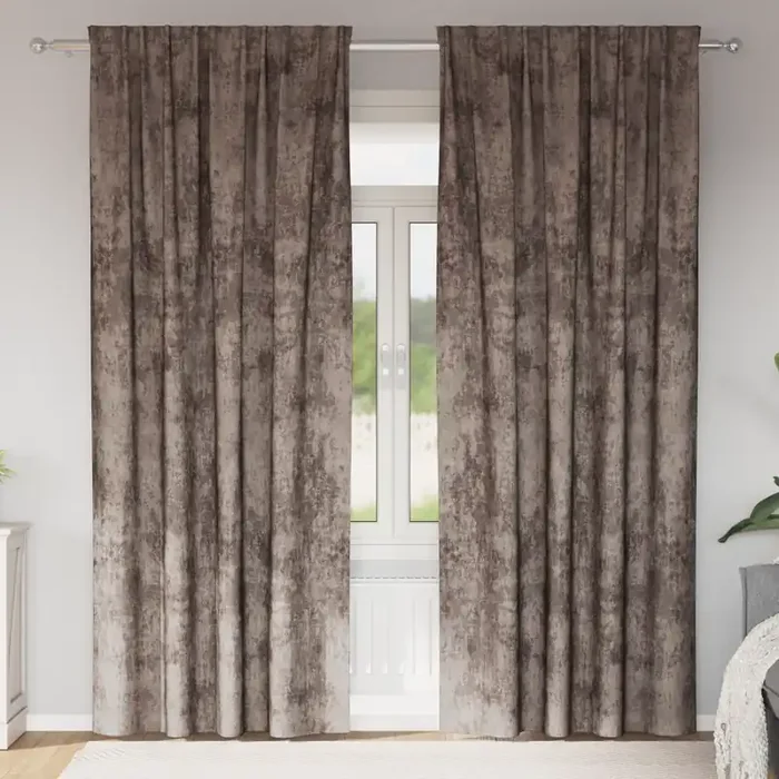 vidaXL Velvet Curtains 2 pcs with Eyelets Cappuccino 245×140 cm
