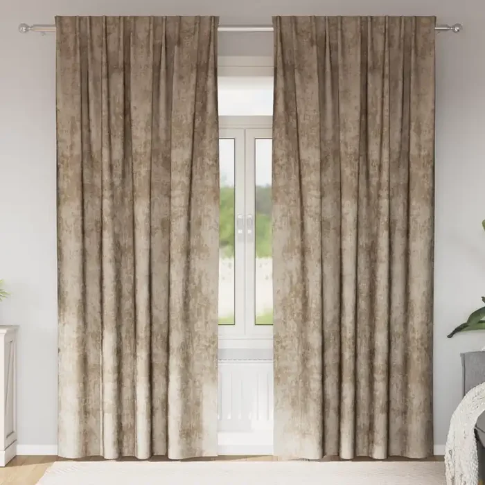 vidaXL Velvet Curtains 2 pcs with Eyelets Champagne 260×140 cm
