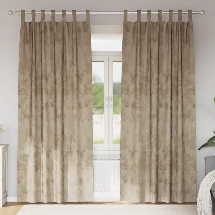 vidaXL Velvet Curtains 2 pcs with Eyelets Champagne 260×140 cm