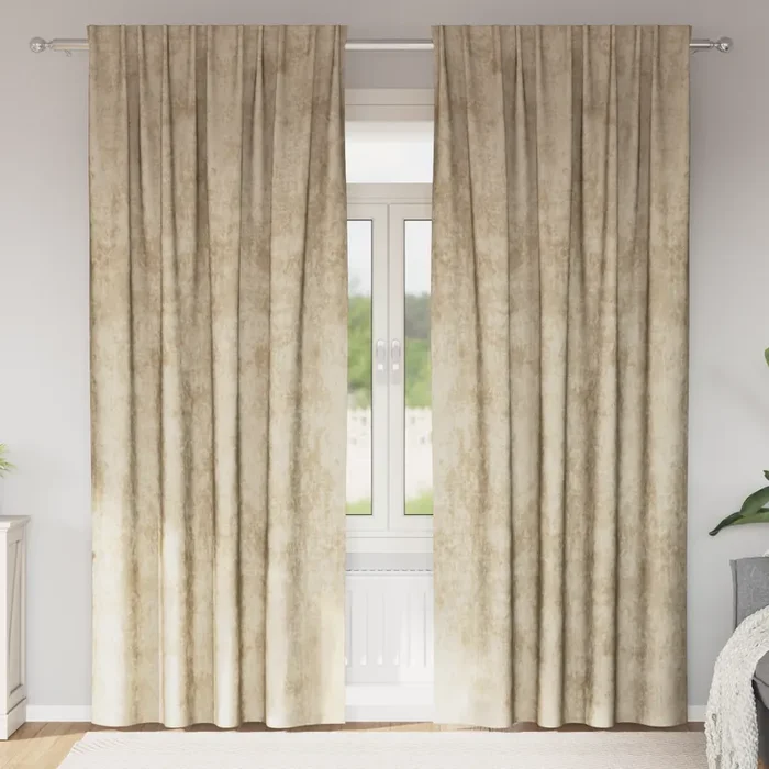 vidaXL Velvet Curtains 2 pcs with Eyelets Cream 225×140 cm