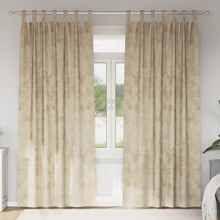 vidaXL Velvet Curtains 2 pcs with Eyelets Cream 245×140 cm