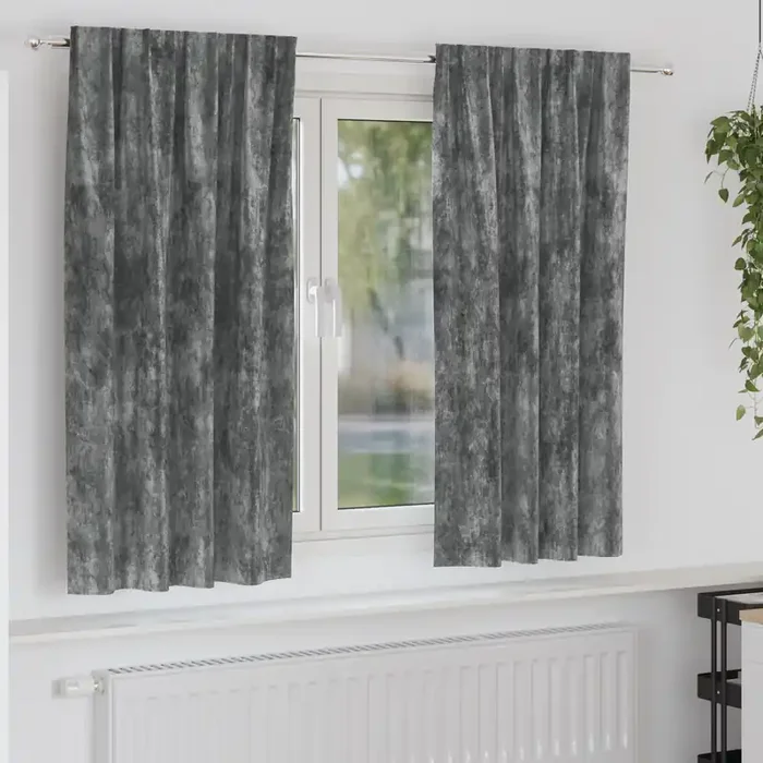 vidaXL Velvet Curtains 2 pcs with Eyelets Grey 175×140 cm