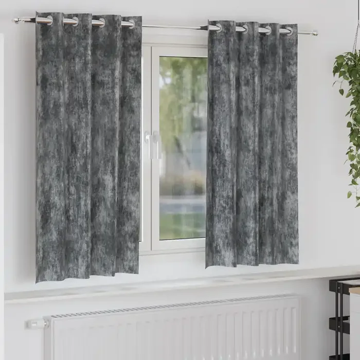 vidaXL Velvet Curtains 2 pcs with Eyelets Grey 175×140 cm