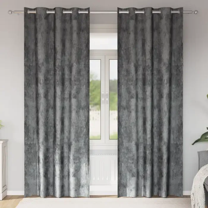vidaXL Velvet Curtains 2 pcs with Eyelets Grey 225×140 cm