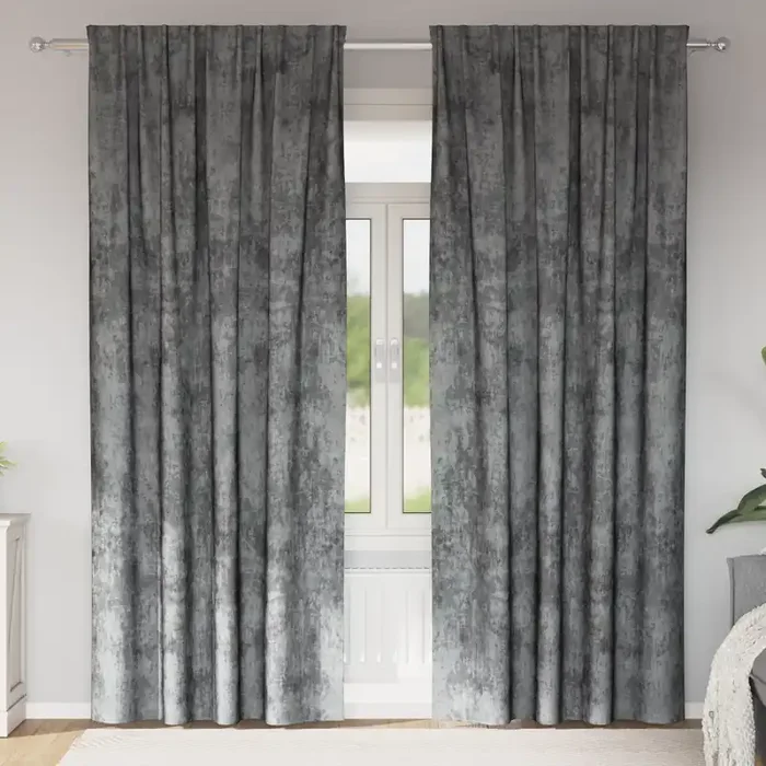 vidaXL Velvet Curtains 2 pcs with Eyelets Grey 245×140 cm