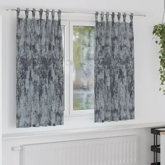 vidaXL Velvet Curtains 2 pcs with Eyelets Silver Grey 175×140 cm
