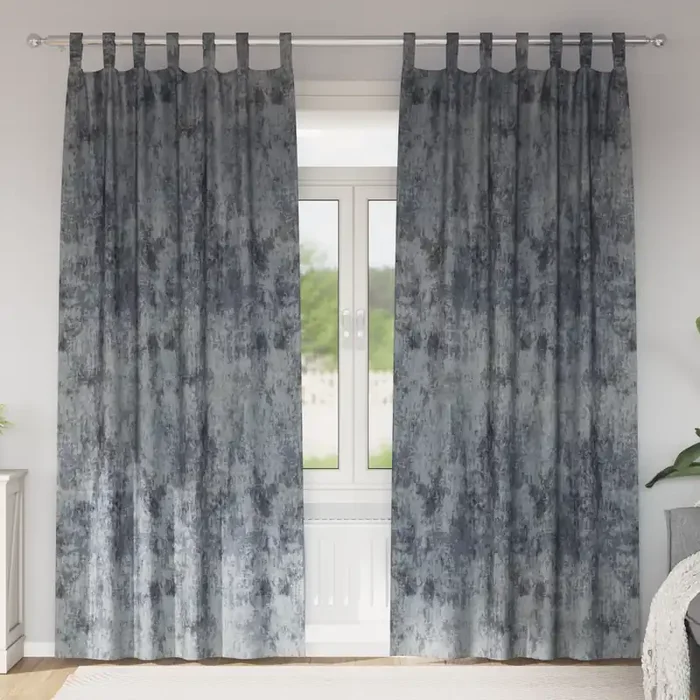vidaXL Velvet Curtains 2 pcs with Eyelets Silver Grey 225×140 cm