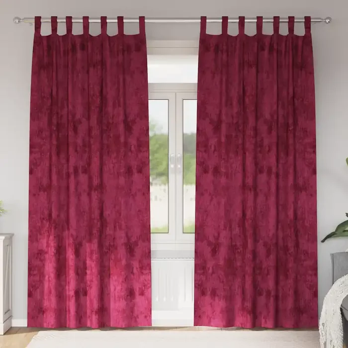 vidaXL Velvet Curtains 2 pcs with Eyelets Wine Red 260×140 cm