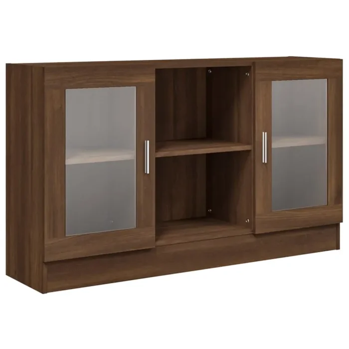 vidaXL Vitrine Cabinet Brown Oak 120×30.5×70 cm Engineered Wood