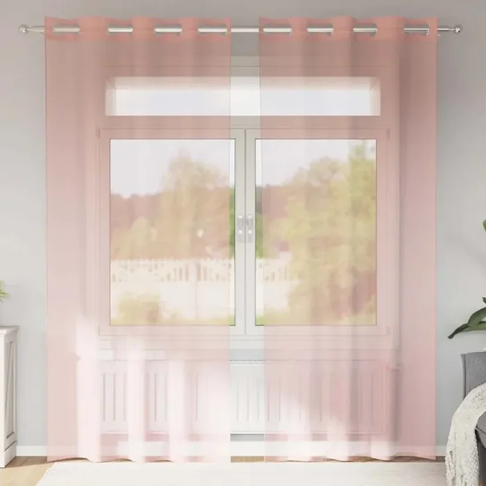 vidaXL Voile Curtains with Grommets 2 pcs Pink 140×245 cm