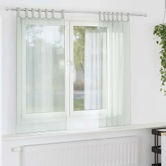 vidaXL Voile Curtains with Loops 2 pcs Light Grey 140×175 cm