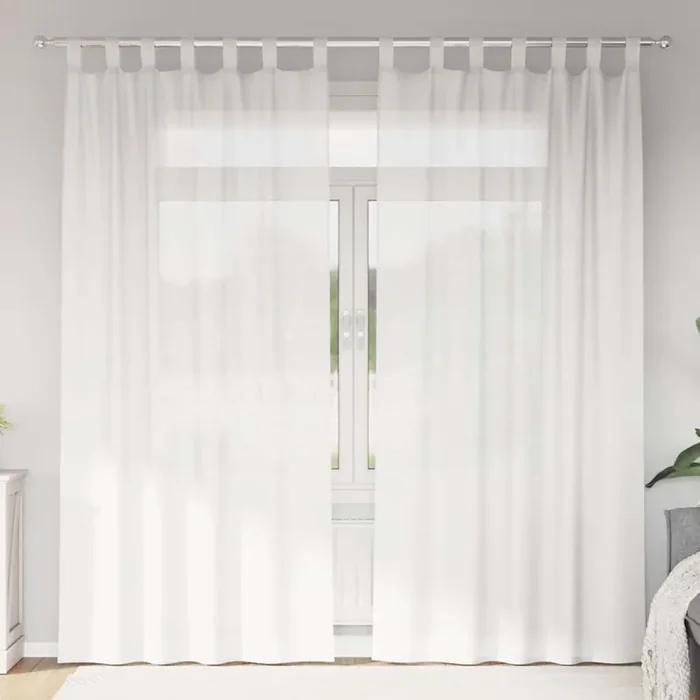 vidaXL Voile Curtains with Loops 2 pcs White 140×225 cm