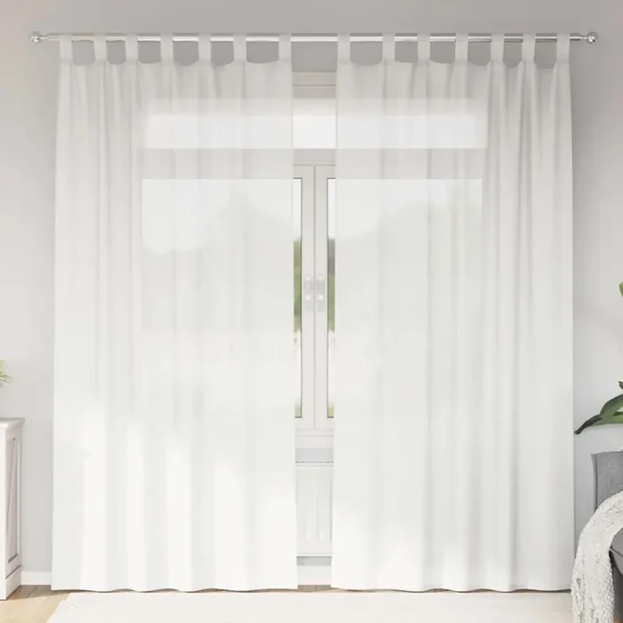 vidaXL Voile Curtains with Loops 2 pcs White 140×245 cm