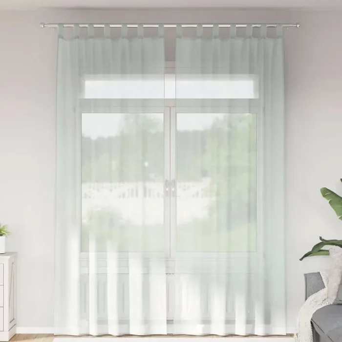 vidaXL Voile Curtains with Rod Pockets 2 pcs Light Grey