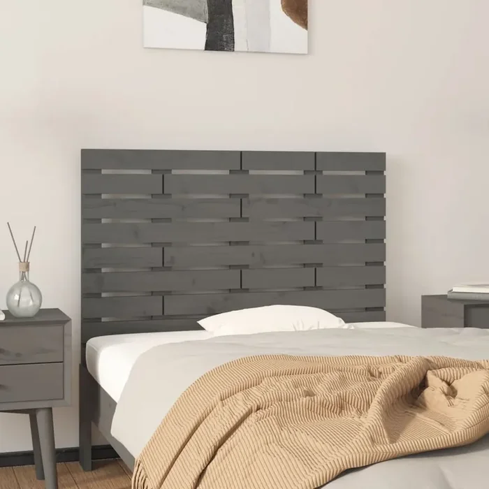 vidaXL Wall Headboard Grey 81x3x63 cm Solid Wood Pine