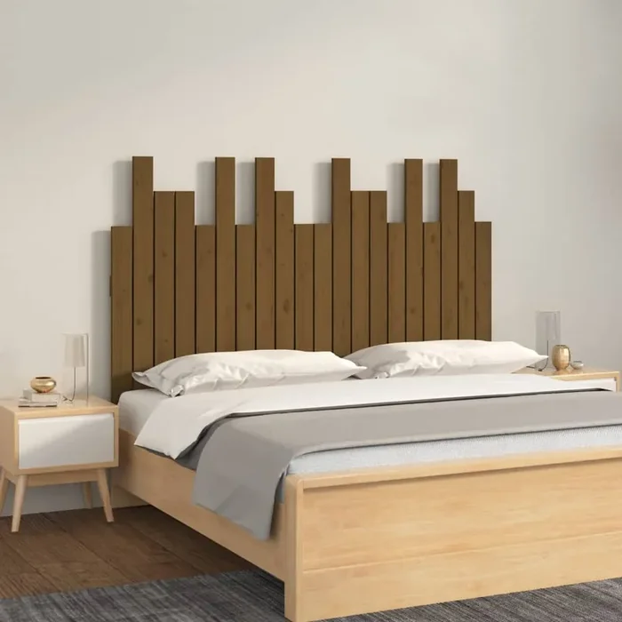 vidaXL Wall Headboard Honey Brown 127.5x3x80 cm Solid Wood Pine