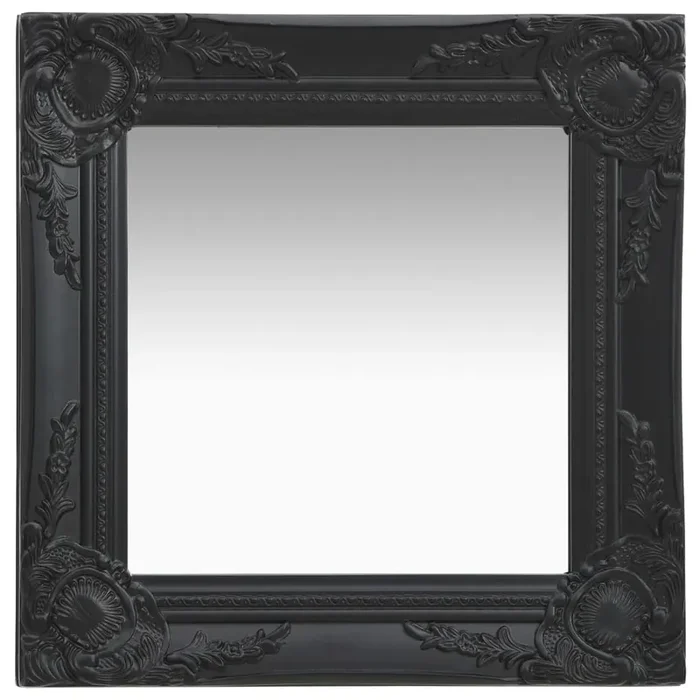 vidaXL Wall Mirror Baroque Style 40×40 cm Black