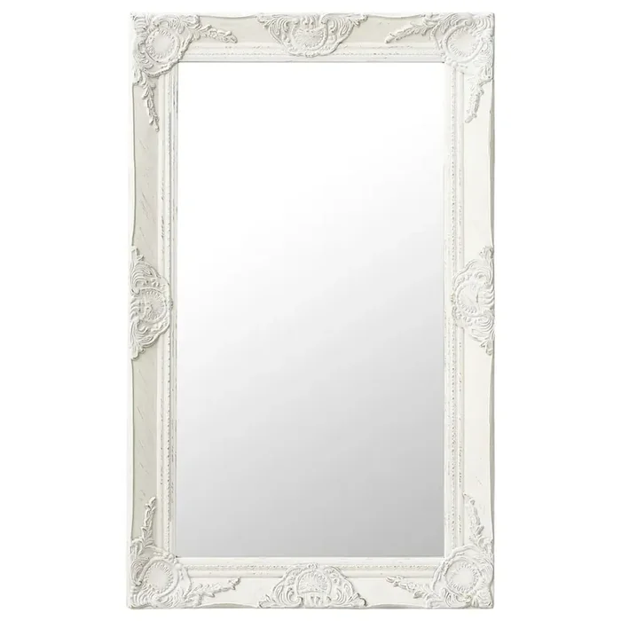 vidaXL Wall Mirror Baroque Style 50×80 cm White
