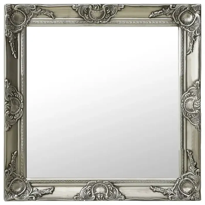 vidaXL Wall Mirror Baroque Style 60×60 cm Silver